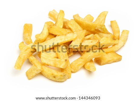 Chunky chips on white background. Royalty-Free Stock Photo #144346093