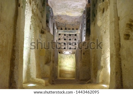 tomb with ashes columbarium excavated