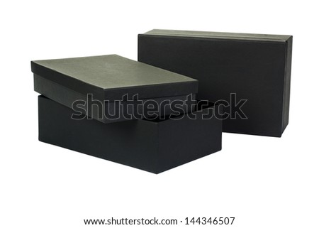 Close-up of two shoe boxes