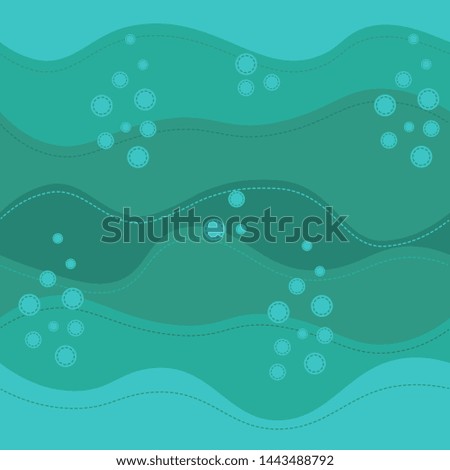 Color cartoon handcraft ocean pattern wuth bubbles
