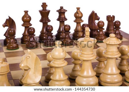 Chess pieces on a chessboard