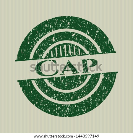 Green Cap distress grunge style stamp