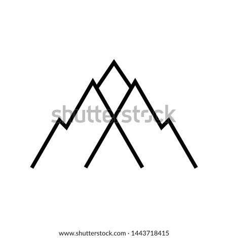 Minimalist Landscape Hills or Mountain Peaks Vector logo design