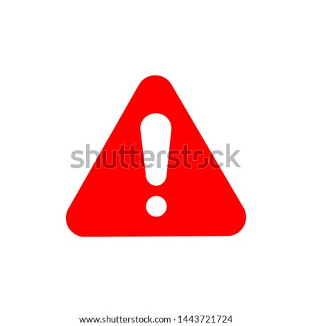 Red warning sign. exclamation, alert Royalty-Free Stock Photo #1443721724