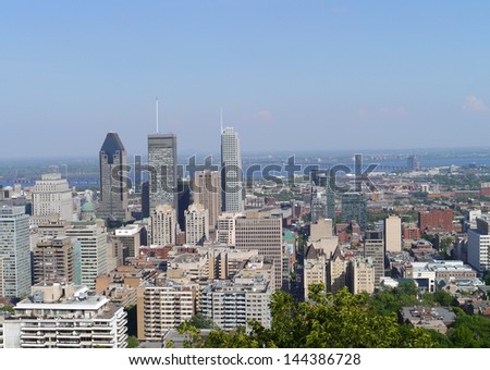 Montreal downtown skyline viewed from Mount Royal