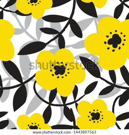 cute yellow flower pattern for fabric