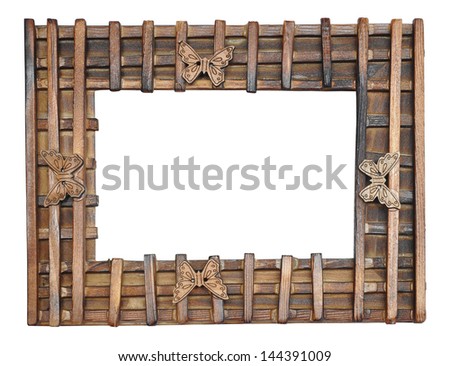 wooden frame isolated on white background
