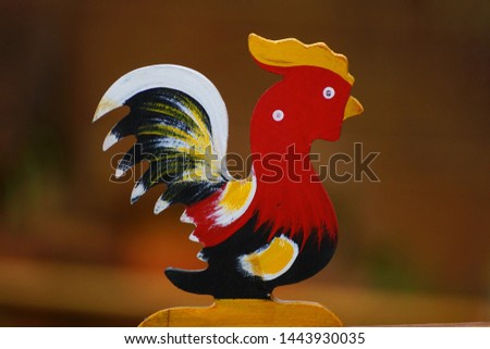 Artificial chicken puppet for display in the garden                               