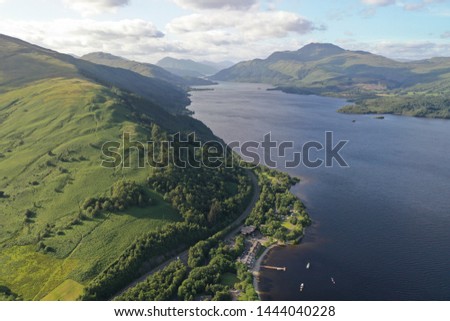 Scotland loch lomond drone landscape