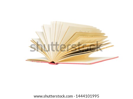 Old book open up on white background