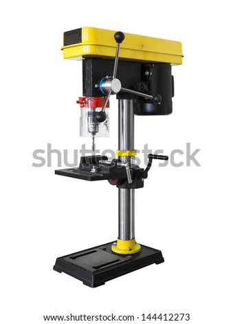 Vertical drilling machine isolated on white background Royalty-Free Stock Photo #144412273
