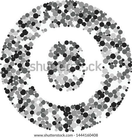 O letter color distributed circles dots illustration