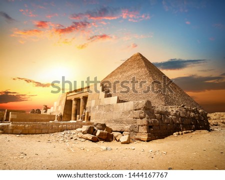 Ruined pyramid of Cheops in Cairo Egypt Royalty-Free Stock Photo #1444167767