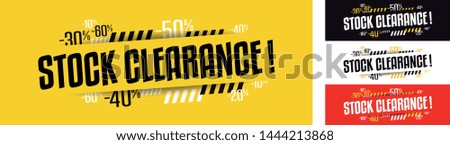 Stock clearance banner in four variations Royalty-Free Stock Photo #1444213868