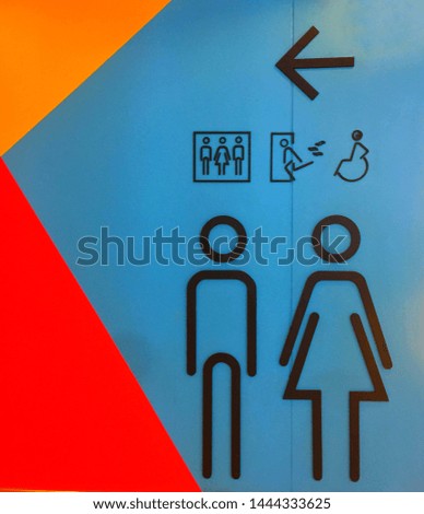  Toilet Symbol at Colorful Wall