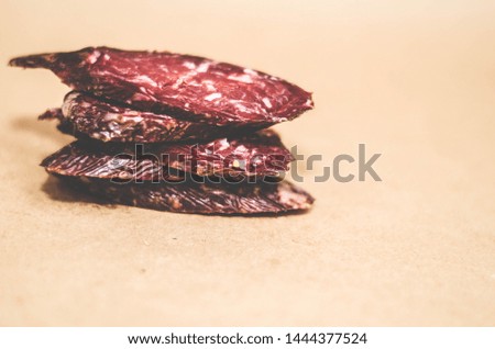 dry-cured sausage from marbled beef
