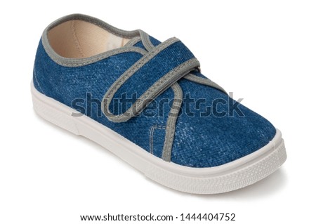 Blue kids textile denim sneakers 
