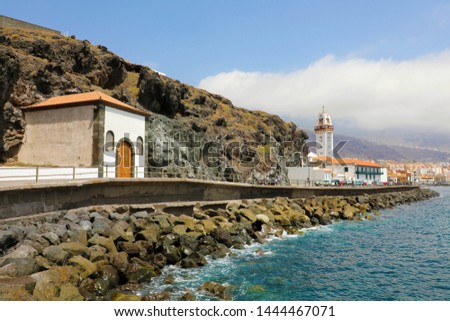 Beautiful view of the town of Candelaria with the basilica in the background, Tenerife, Canary Islands, Spain
