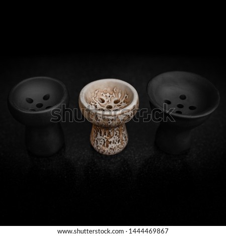 Hookah brown bowls isolated on white background.