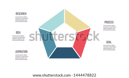Business infographics. Pentagon chart  with 5 steps, options. Vector diagram. Royalty-Free Stock Photo #1444478822