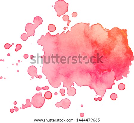 Watercolor splash with drops. Grunge element for web and paper design