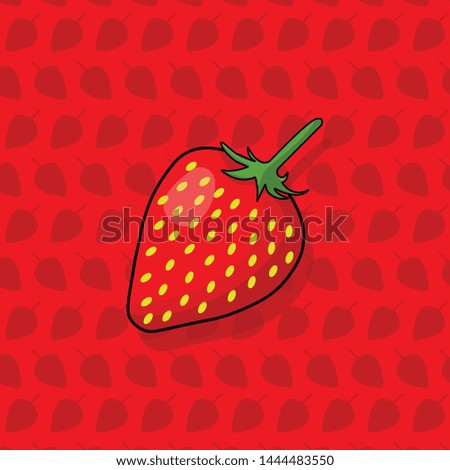 Strawberry vector flat illustration. Food illustration