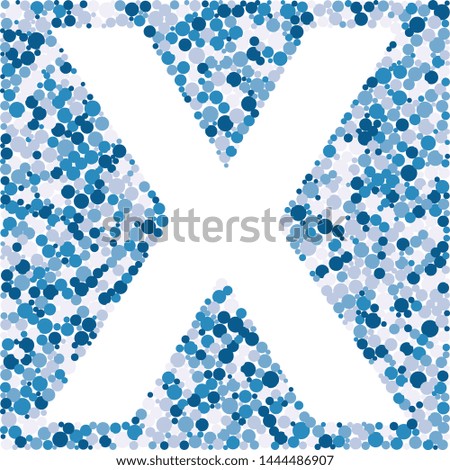 X letter color distributed circles dots illustration