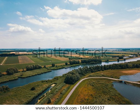 Beautiful aerial photo of the landscape in the Netherlands. 