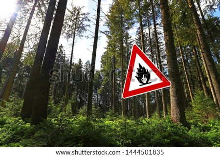 Beware of forest fires in dry weather. Fire hazard in summer in forest areas
