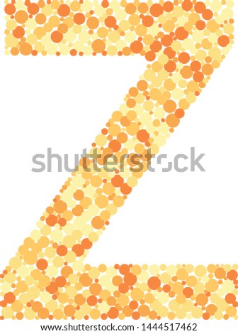 W letter color distributed circles dots illustration