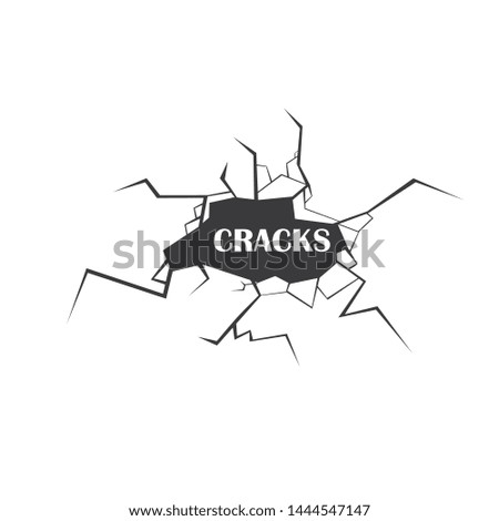  cracks. Isolated on white background