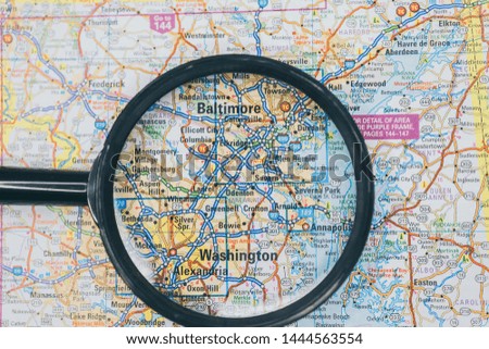 Baltimore on map  travel recreation background
