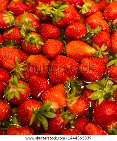 Strawberries in the kitchen in summer