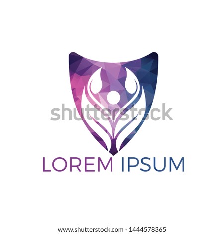 Human character with leaves logo design. Health and beauty salon logo. Nature and fitness logo.	