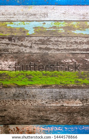Vintage Wooden board, Top view of rough wood surface, Nature background, Old brown wooden plate, Colorful board background