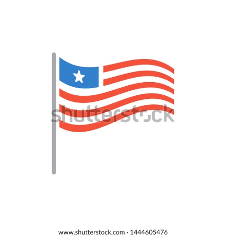 Abstract united states flag, vector america flag illustration, icon design