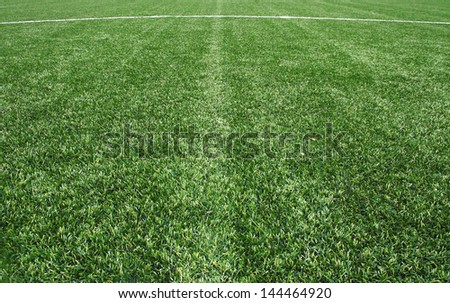 line on the Green Grass Texture in Soccer Field