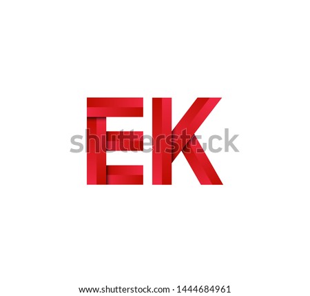 Initial logo 2 letters red vector EK