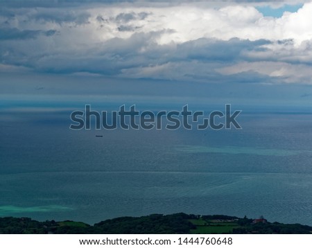aerial view of the storm on the sea at Quiberville-sur-mer in the department of Seine Maritime in France