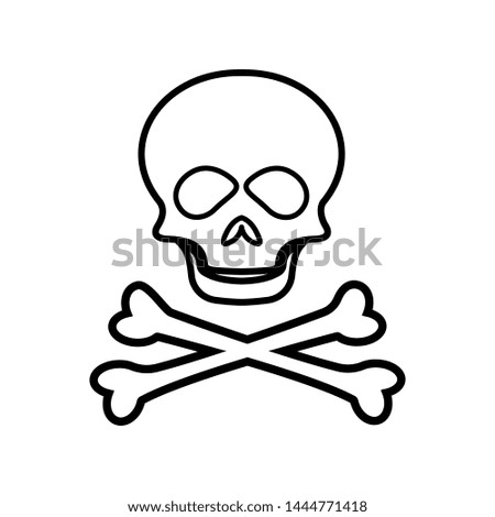 Skull and Cross Bones Icon - Vector, Poison or Toxic in Simple Sign & Trendy Symbol for Design and Websites, Presentation or Mobile Application. 