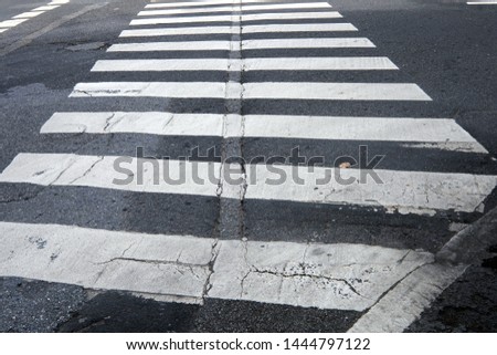 zebra sign on road in city