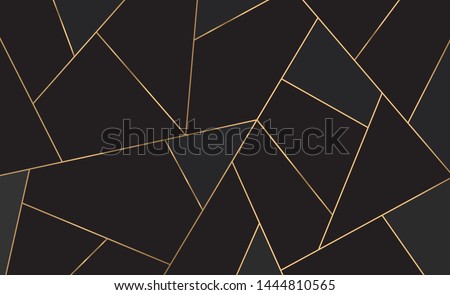 Golden lines pattern background. Mosaic gold and black texture. Luxury style. vector illustration.