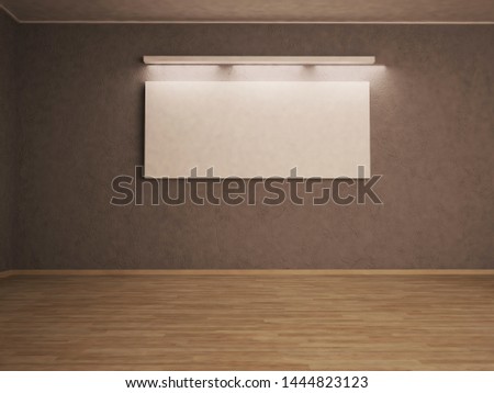 empty room with a picture, 3d rendering