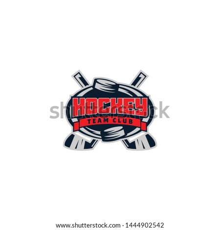 Hockey sport emblem logo template vector. Sport logo concept. Hockey logo vector