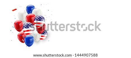 Labor day card design American flag balloons background. Sale Vector illustration.