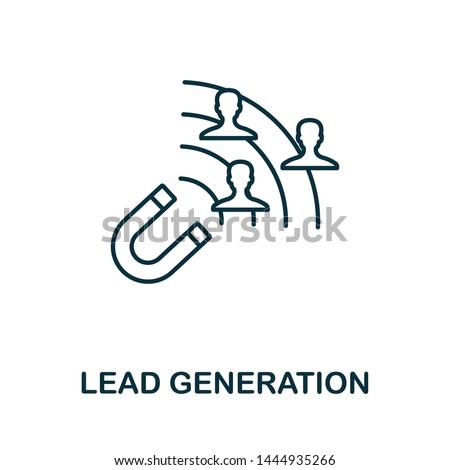 Lead Generation outline icon. Thin line concept element from content icons collection. Creative Lead Generation icon for mobile apps and web usage. Royalty-Free Stock Photo #1444935266