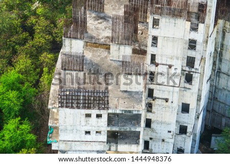old abandoned incomplete construction building