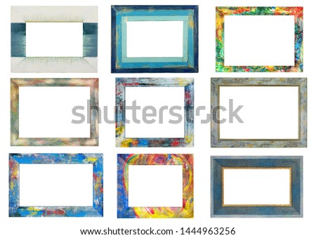 Set of vintage colorful  frames on a white background, isolated