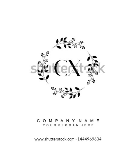 Initial letter CX beautiful handwriting logo vector template