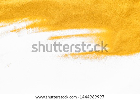 Blog or presentation background with yellow sand texture on white top view space for text